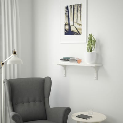 BERGSHULT / RAMSHULT رف حائط, أبيض, ‎80x20 سم‏
