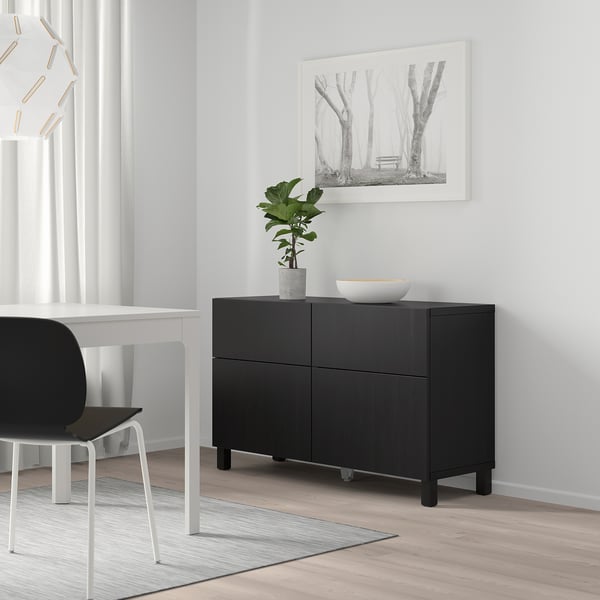 BESTÅ هيكل, أسود-بني, 120x40x64 سم