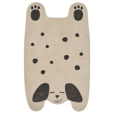 DRÖMSLOTT سجادة, على شكل كلب أبيض-عاجي/رمادي, 66x110 سم