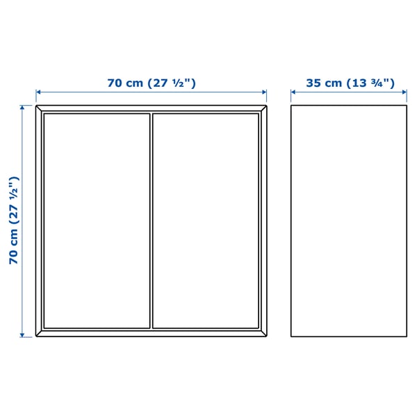 EKET تشكيلة خزانة حائطية, أبيض/مظهر السنديان مصبوغ أبيض, 175x35x70 سم