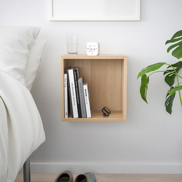 EKET وحدة رف حائطية, مظهر السنديان مصبوغ أبيض, 35x25x35 سم