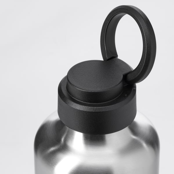 ENKELSPÅRIG قارورة ماء, ستينلس ستيل/أسود, 0.7 ل