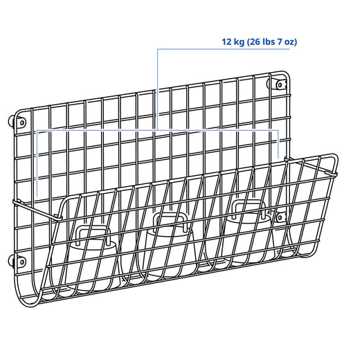 GREJIG رف حائطي, أزرق, 58x17x28 سم