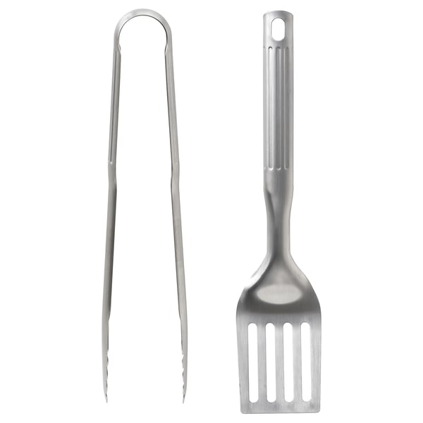 GRILLTIDER طقم أدوات شواء من قطعتين, ستينلس ستيل