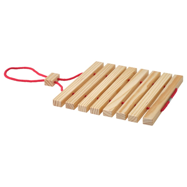 HALVNÄBB قاعدة قِدر, قابلة للتمديد أحمر فاتح/صنوبر, 16-32x20 سم