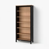 HEMNES مكتبة, أسود-بني/بني فاتح, 90x197 سم