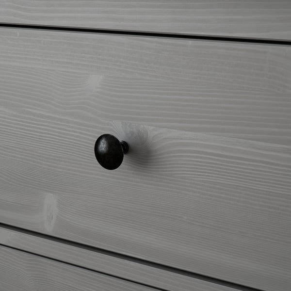 HEMNES خزانة بـ 8 أدراج, رمادي مصبوغ, 160x96 سم