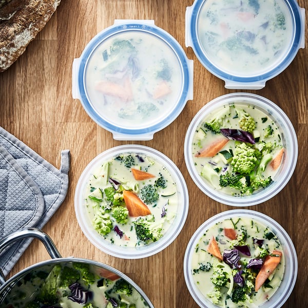 IKEA 365+ حافظة طعام بغطاء, دائري/بلاستيك, 750 مل