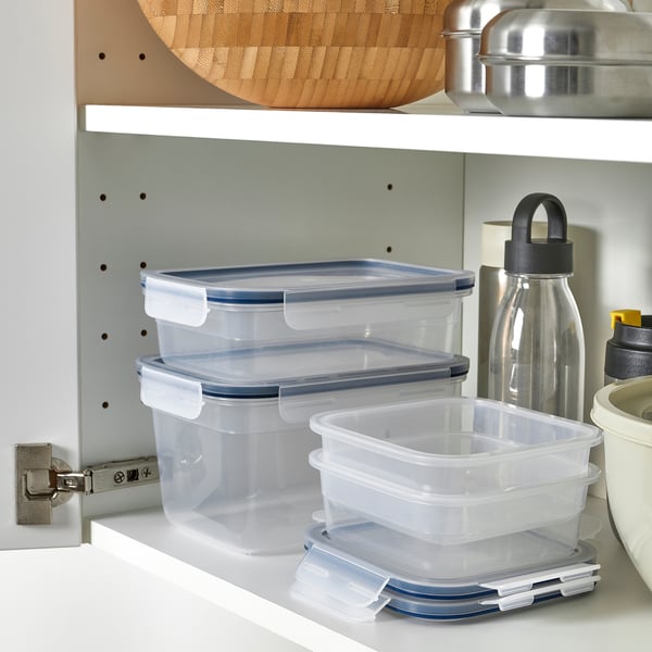 IKEA 365+ حافظة طعام بغطاء، طقم من 4, بلاستيك