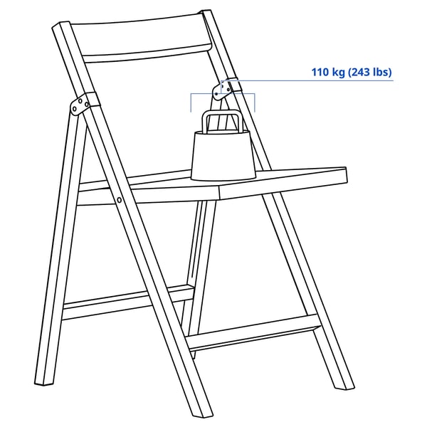 IKEA PS 2026 طاولة و عدد 2 كرسي يطوى, صنوبر/أزرق/أسود أحمر, 70x70 سم