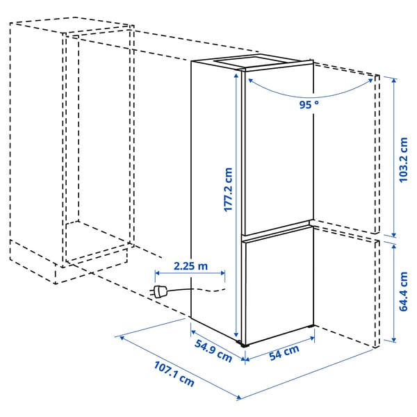 ISANDE ثلاجة/مجمدة, IKEA 700 مدمج, 192/62 ل