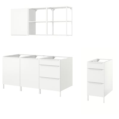 JÄRNBODA مطبخ, أبيض, ‎220x62x219 سم‏