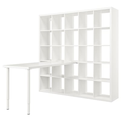 KALLAX / LAGKAPTEN تشكيلة مكتب, أبيض, 182x179x182 سم