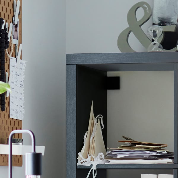 KALLAX وحدة رف مع إطار سفلي, أسود-بني/أسود, 147x94 سم