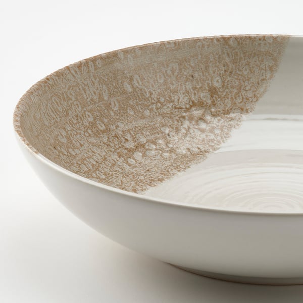 KRUSTISTEL صحن عميق, نقش/بيج فاتح, 19 سم