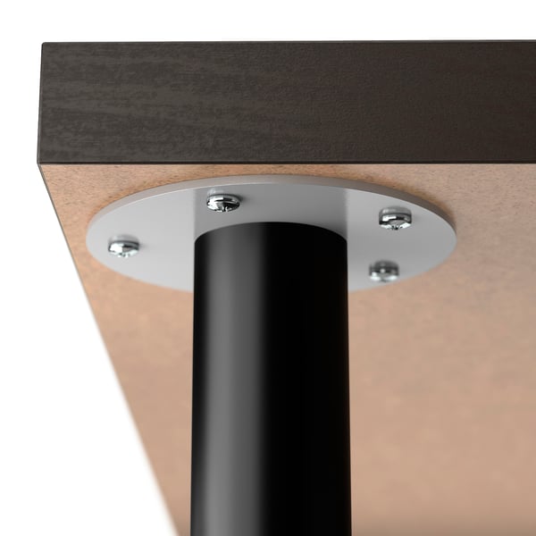 LAGKAPTEN / OLOV مكتب, أسود-بني/أسود, 120x60 سم