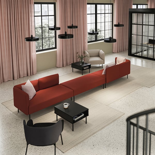 LILLEHEM وحدة كنب 6 مقاعد, Gunnared/بني-أحمر معدن