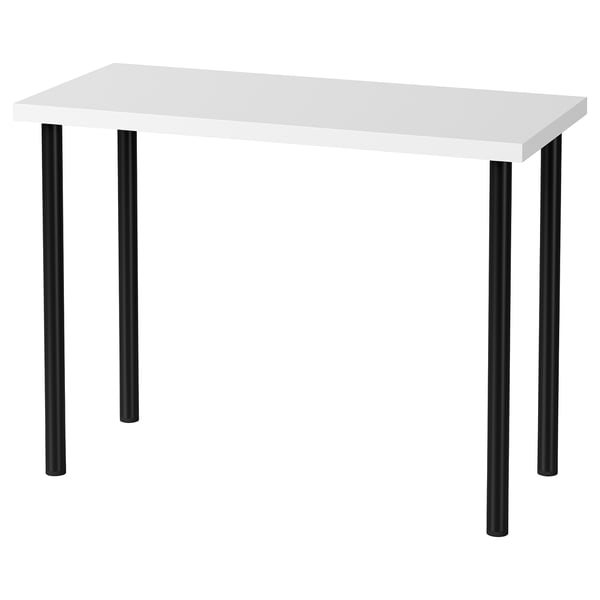 LINNMON / ADILS طاولة, أبيض/أسود, 100x45 سم