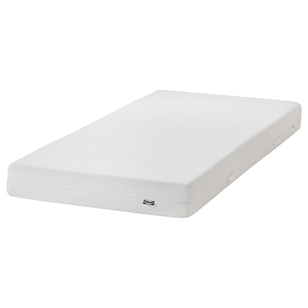 MALM هيكل سرير مع مرتبة, أبيض/Åbygda متين., 120x200 سم