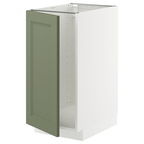 METOD خزانة قاعدة لحوض/فرز نفايات, أبيض/Axstad رمادي-أخضر, 40x60 سم