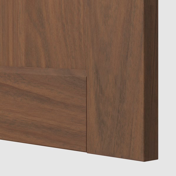METOD خزانة عالية مع أرفف, أبيض Enköping/بني شكل خشب الجوز, 40x37x200 سم