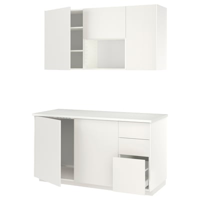METOD مطبخ, أبيض/Veddinge أبيض, ‎170x60x227 سم‏
