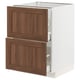 METOD / MAXIMERA خزانة قاعدة 2 واجهة/2 أدراج علوية, أبيض Enköping/بني شكل خشب الجوز, 60x60 سم