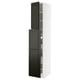 METOD / MAXIMERA خزانة عالية ١ باب/٢ رف, أبيض/Bodbyn أسود, ‎40x60x220 سم‏