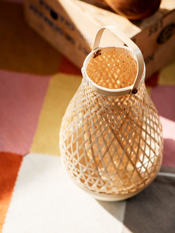 MISTERHULT مصباح طاولة, خيزران/صناعة يدوية, 36 سم