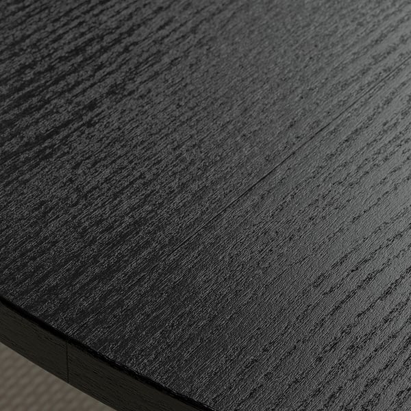 MITTZON طاولة مؤتمرات, دائري قشرة دردار لون أسود/أبيض, 120x75 سم