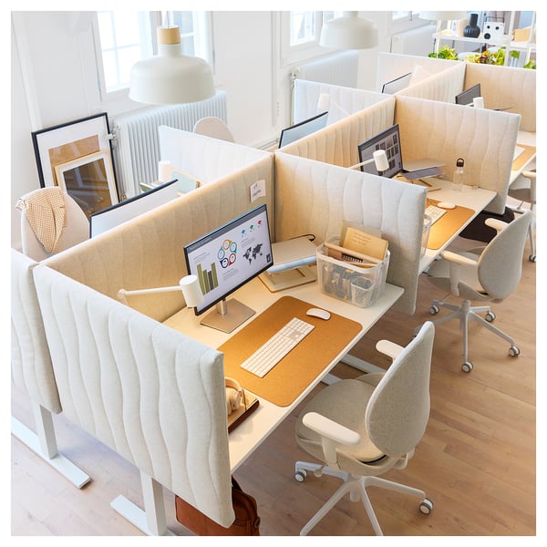MITTZON مكتب, أبيض, 160x80 سم