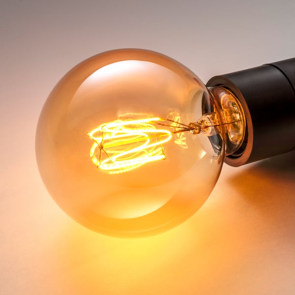 MOLNART لمبة LED E27 150 lumen, كروي زجاج شفاف بني, 95 مم