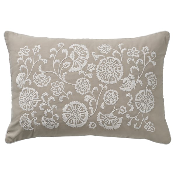 MURSENAP وسادة, بيج أبيض/تطريز, 40x58 سم