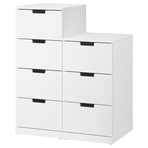 NORDLI خزانة بـ 7 أدراج, أبيض, 80x99 سم