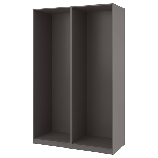PAX هيكلي دولاب ملابس, رمادي غامق, 150x58x236 سم