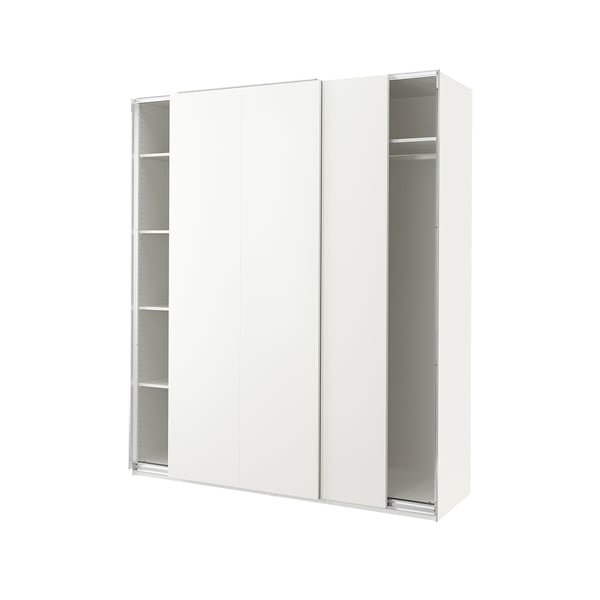PAX / HASVIK دولاب ملابس, أبيض/أبيض, 200x66x236 سم