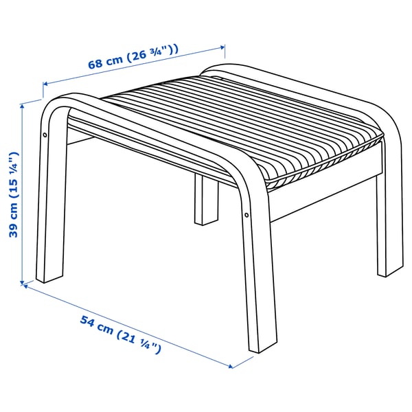 POÄNG مسند قدم, أخضر غامق/Knisa أسود