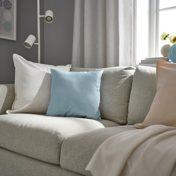 PROFETBLOMMA وسادة, رمادي-أزرق, 40x40 سم