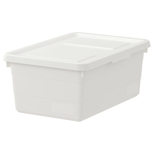 SOCKERBIT صندوق بغطاء, أبيض, 38x25x15 سم