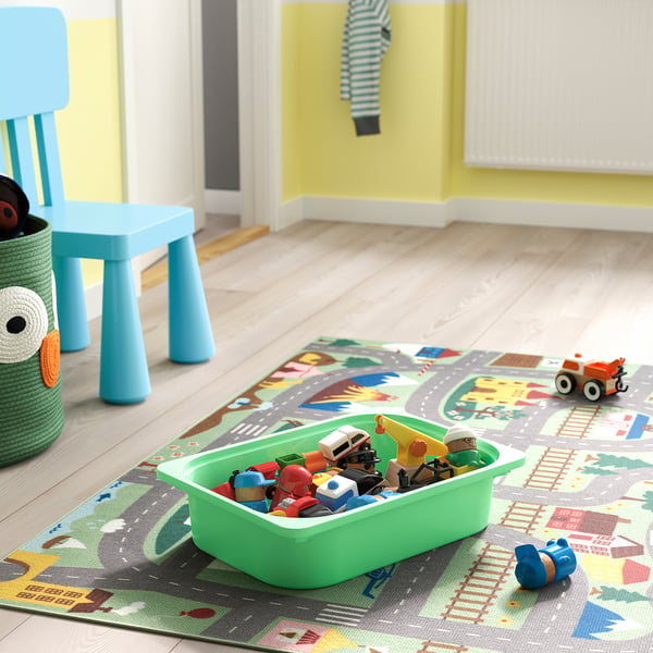TROFAST تشكيلة تخزين, أبيض أخضر فاتح/أبيض, 99x44x56 سم