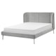 TUFJORD هيكل سرير بتنجيد, Tallmyra أبيض/أسود/Leirsund, 180x200 سم