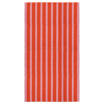 VÄGSKYLT سجادة، غزل مسطح, زهري/برتقالي, 80x150 سم