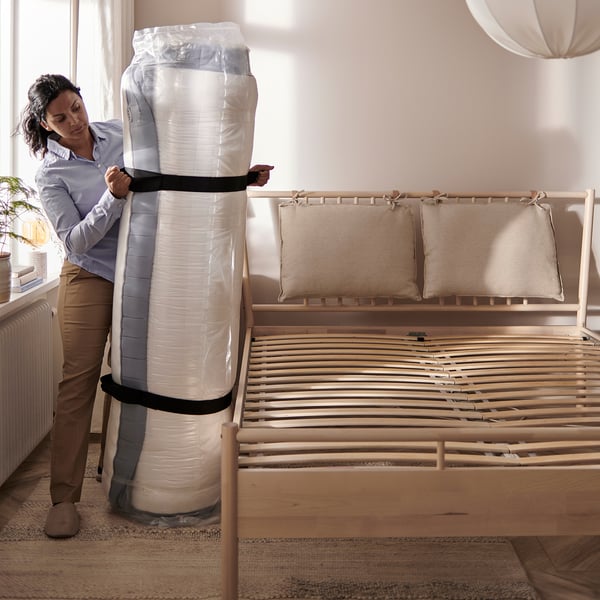 VALEVÅG مرتبة بنوابض مغلّفة, صلبة أكثر/أزرق فاتح, 160x200 سم