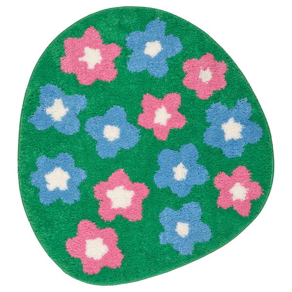 VATTENSKRUV دعّاسة للحمّام, نقش زهور/عدة ألوان, 60x65 سم
