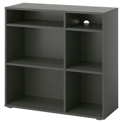 VIHALS وحدة رف مع ٤ أرفف, رمادي غامق, ‎95x37x90 سم‏