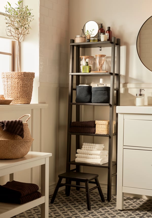 VILTO مقعد/سلّم, أسود
