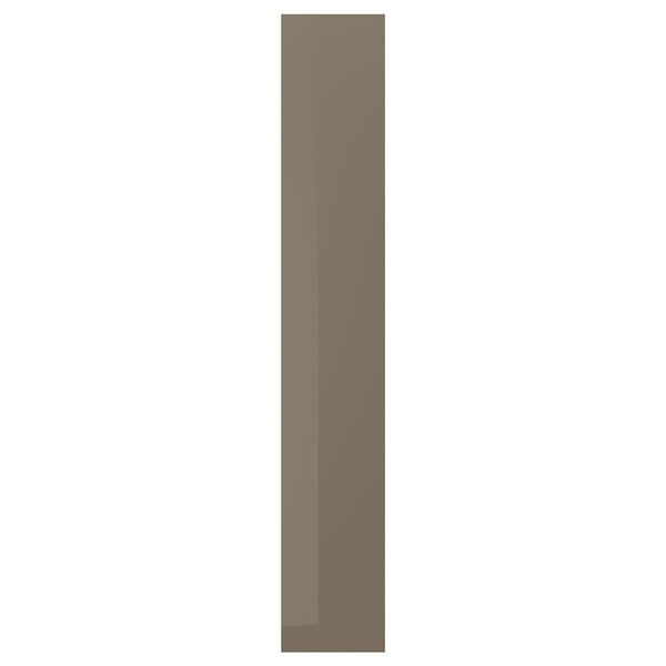 VOXTORP لوح غطاء, لامع رمادي غامق-بني, 39x240 سم