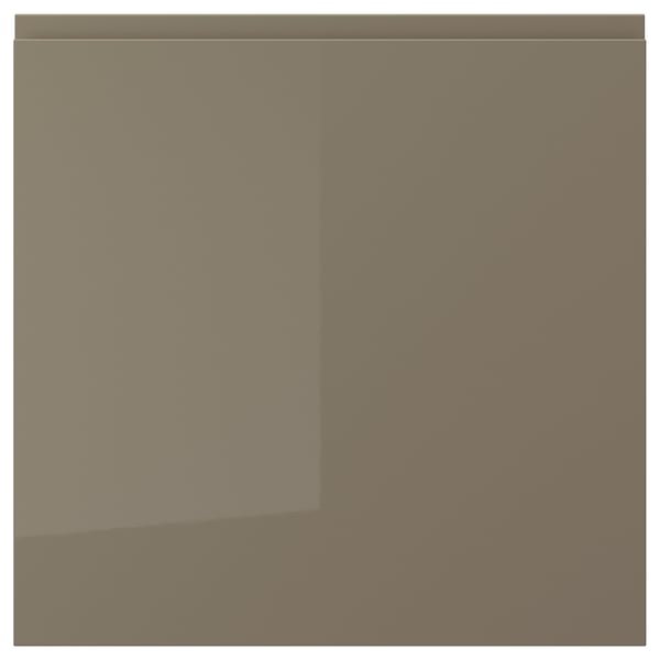 VOXTORP باب, لامع رمادي غامق-بني, 60x60 سم