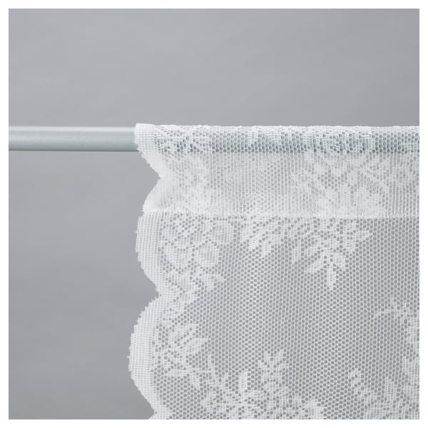 ALVINE SPETS lace-like white curtain, sheer floral pattern, recycled polyester.