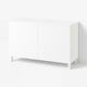BESTÅ Storage combination with doors, white/Selsviken/Stubbarp white, 120x42x75 cm